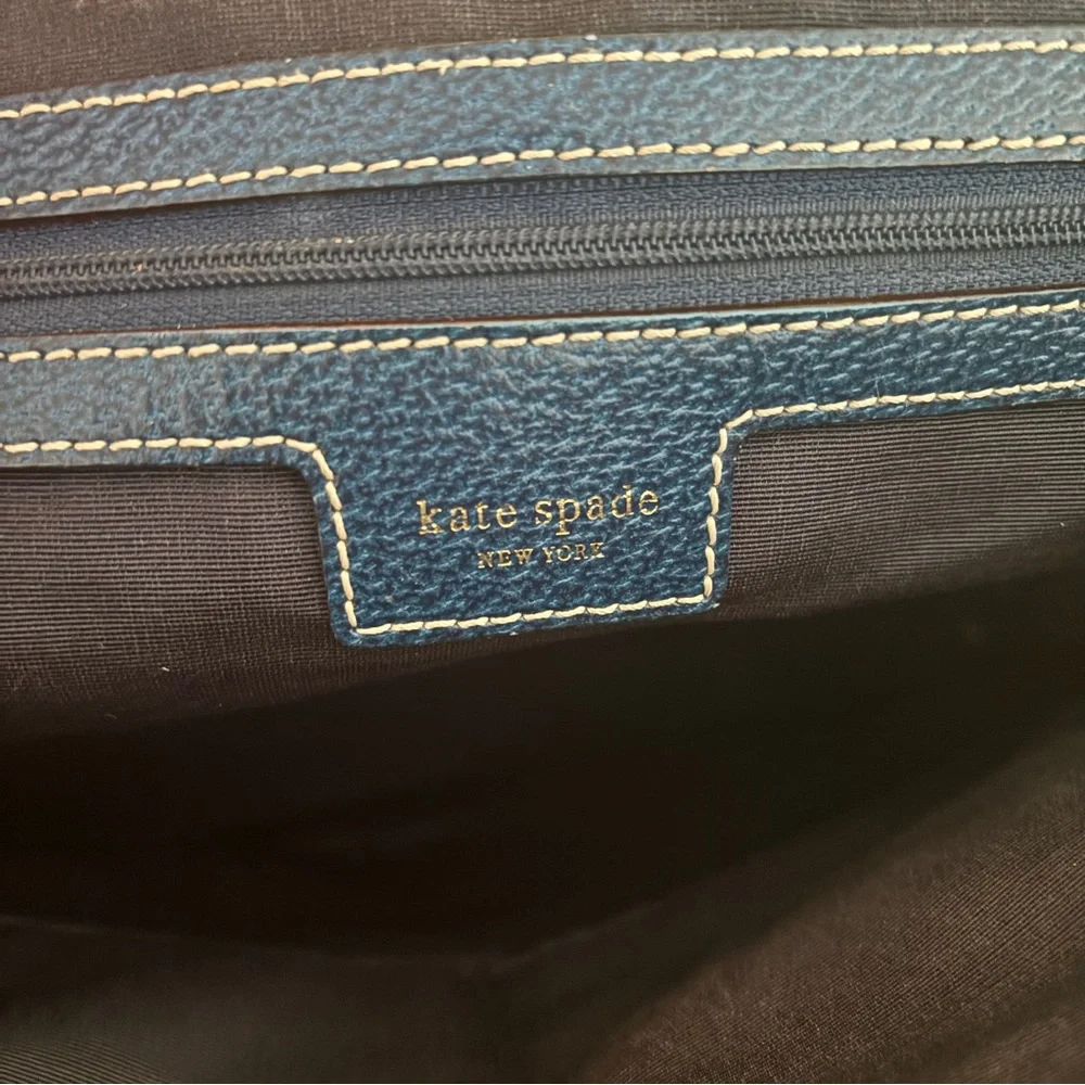 Kate Spade Large Blue Leather Satchel Handbag